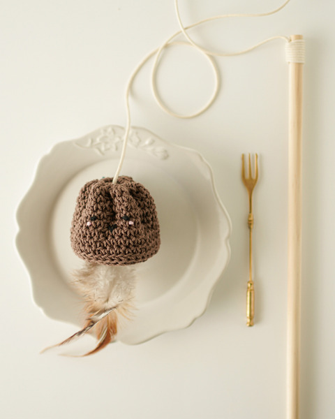 Qbabyxi pet 編織羽毛逗貓棒