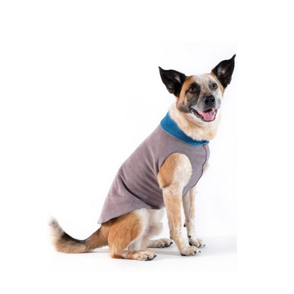 Gold Paw 雙層彈性刷毛背心 隕石灰/海洋藍