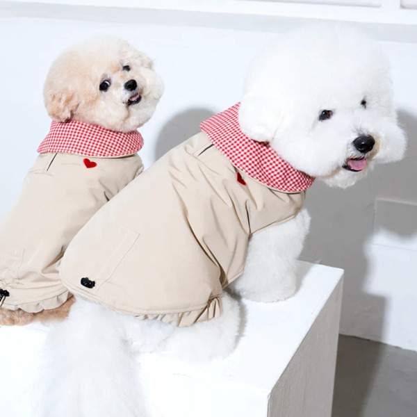 Puppy Gallery 棋盤格愛心刺繡背心2.0