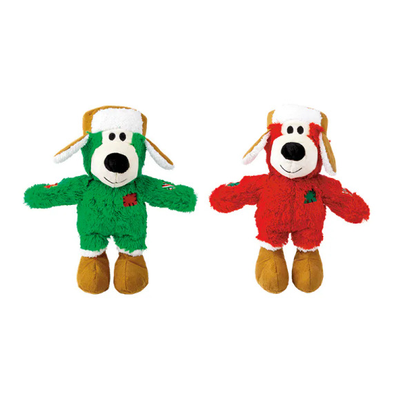 KONG Holiday Wild Knots Bear 聖誕繩結飛行補丁熊